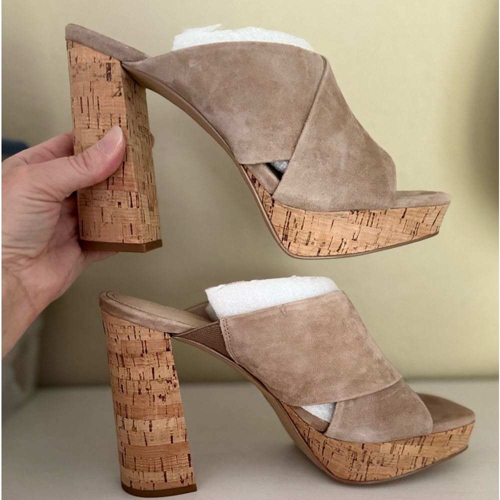 NEW Charles David 9M Suede and Cork Platform Sandals